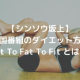 【シンソウ坂上】米国番組のダイエット方法｜Fit To Fat To Fit とは？